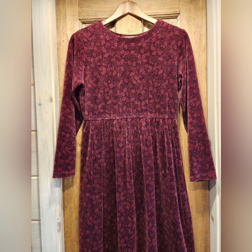 Vintage L.L. Bean Long Sleeve Velvet Dress - Picture 2 of 5